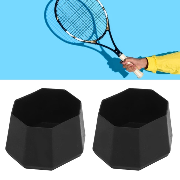 2stk Tennisracket Butt Cap Tennis Tennis Racket Silikon endedeksel for Racketball Racket Svart