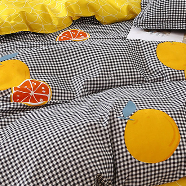 Sengesæt Miljøvenligt Lyse Levende Farver Højdensitet Polyester Fiber Sengesæt Fuldt til Sovesal Home Hotel Orange Era 1,8 meter seng (4 stk.)