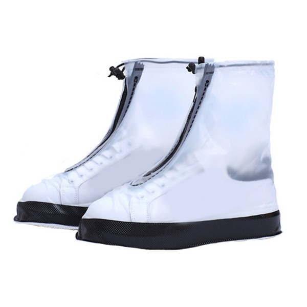 2 kpl Sateenkestävät kengänsuojat Häikäisevät liukumattomat saappaankenkäsuojat ulkokäyttöön pyöräilyyn Musta valkoinen XL