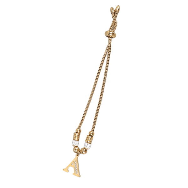 Et brev armbånd guldfarve elegant fransk stil stål indledende armbånd til kvinder fest jubilæum