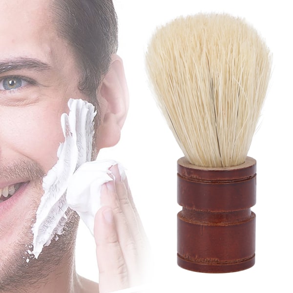 Skægbarberbørste Salon Moustache barberingsstylingbørste med træskaft til mænd