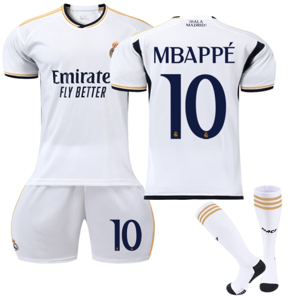 23-24 Real Madrid Home Børnefodbolddragt nr. 10 Mbappé 28 28