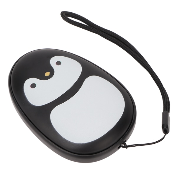 2 i 1 håndvarmer Power Bank Black Penguin Shape 3 Temperaturjustering USB-lading Tosidig oppvarming Håndvarmer