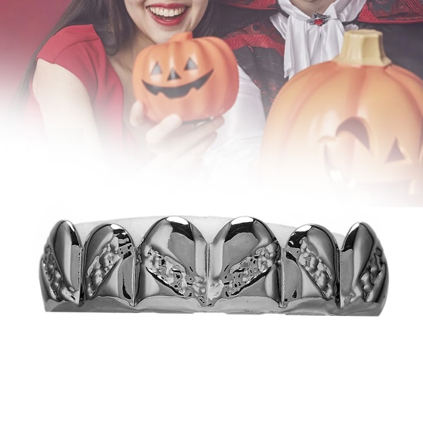 Belagte tænder Brace Metal Fashionable tænder dekoration smykker til Halloween PartyBlack