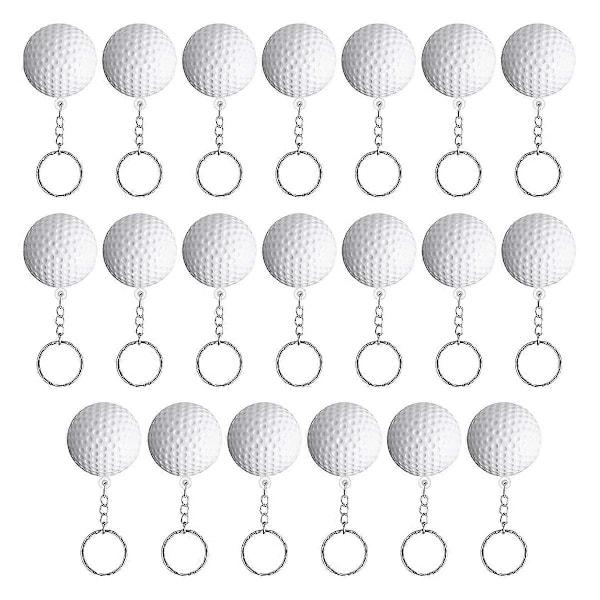 20-pack Golfboll Nyckelringar för Festgåvor, Golfboll Stressboll, Skolkarnevalsbelöning, Sport Ce.pa