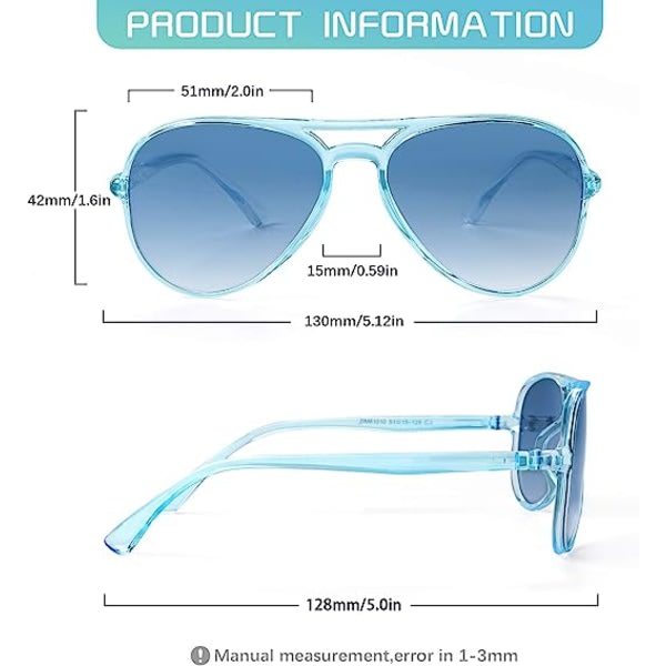 Polarisert solglasögon for barn for flickor Pojkar Toddler med fleksibel beskyttelse, 100 % UV-beskyttelse, alder 5-10 (blå)