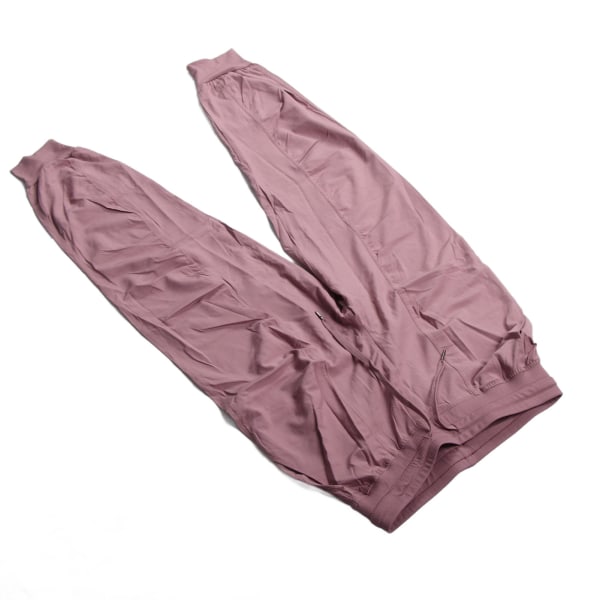 Joggerbukser Løse åndbare ankelbånd afslappede fitnessbukser med lommer (grå lilla) L