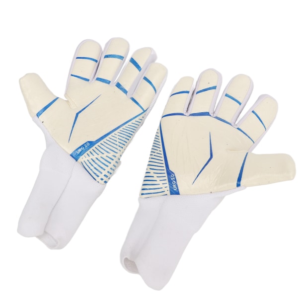Yksi pari jalkapallomaalivahdin hansikkaat vahvalla kämmenellä olevalla sormisuojauksella luistamaton lateksi ja nylon hengittävä jalkapallomaalivahdin käsine 6