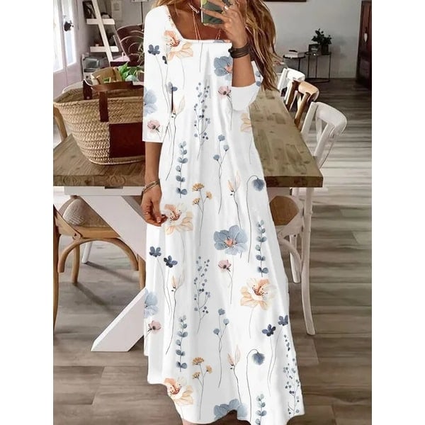 Moderigtig Elegant printet Kjole Lang Jumpsuit Hvid M_paris