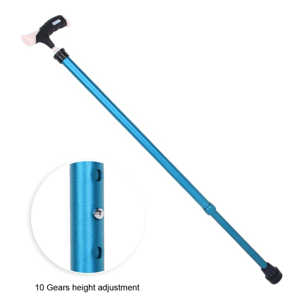 Vanhusten kävelykeppi liukueste, säädettävä korkeus alumiiniseoksesta käsin kävelykeppi (sininen)