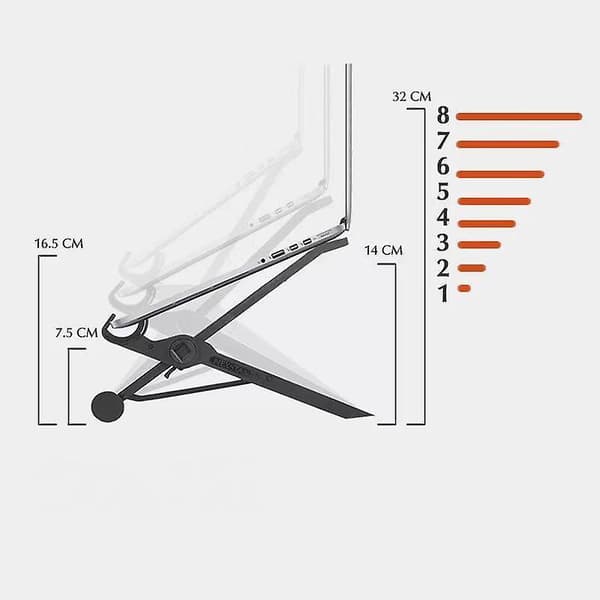 Justerbart og ekstremt portabelt laptopstativ - PC- og MacBook-stativ