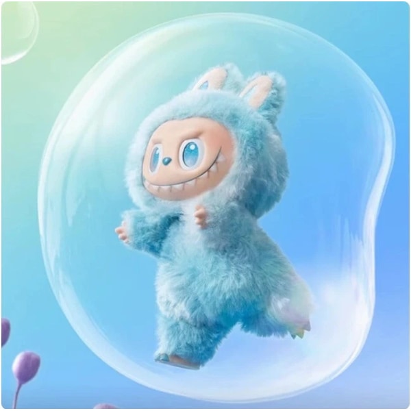 Pop Mart Labubu The Monsters – Spennende Macaron Plysj Nøkkelring Serie (1 Blind Box, 3.0) Three generations calm
