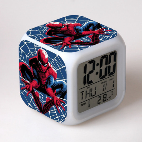 Marvel Superhero Spider-man fargeglad väckarklocka