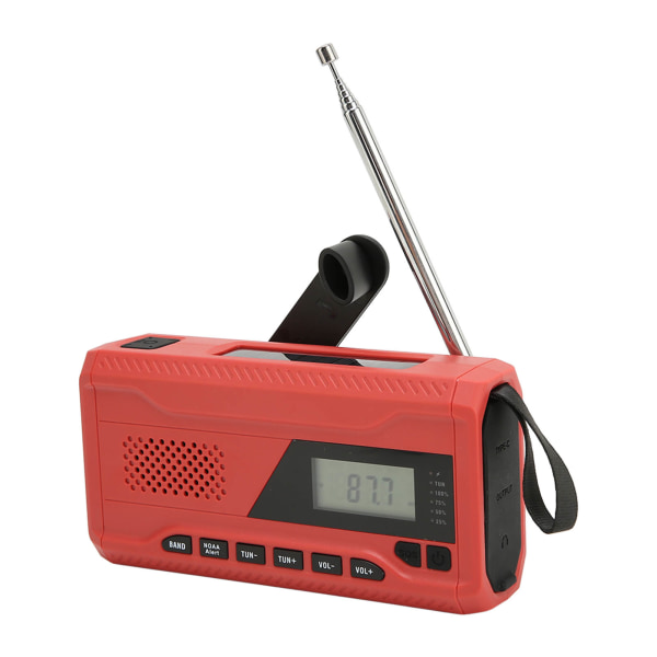Nødradio HD LCD Håndsveiv Bærbar AM FM WB NOAA Radio med SOS Alarm Lommelykt 4500mAh batteri for utendørs