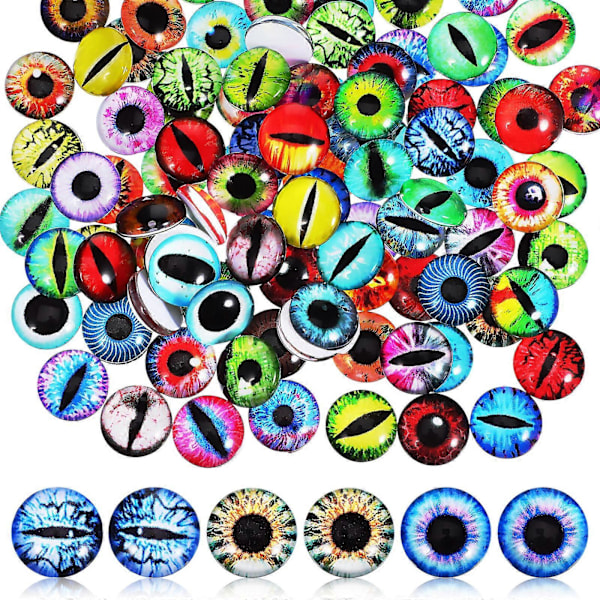 100 stk Glassøyne for håndverk Dyreøyne Dukkeøyne Heklede Dyreøyne DIY Øyne for Kosedyr 1.20X1.20X0.20CM