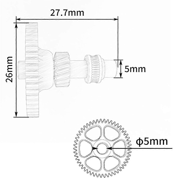 CNC Pom Helical Gear Nano-belagd Härdat Stål Högre -Delars Gear Kit för VORON 0.2 2.4 Trident C.pa
