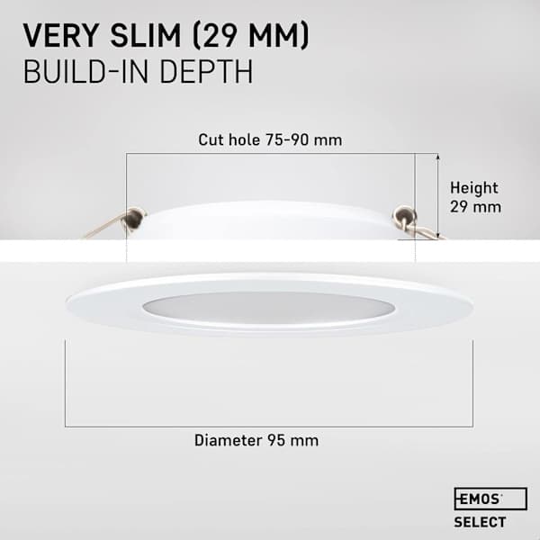 Rund LED Downlight Set 7W 700 Lumen Varmvit 3000K IP54 | 3-Pack