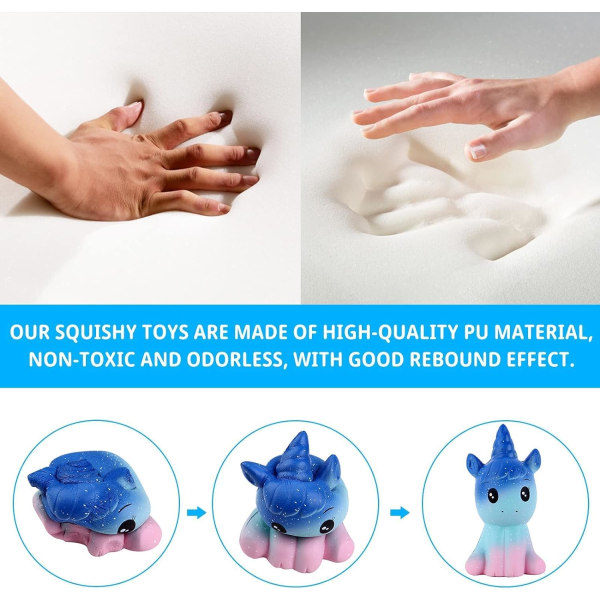 2 st Squishies Enhörning Häst Galaxy Squishy Långsamt Stigande Tryck T