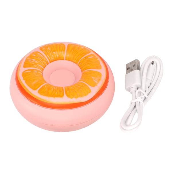 Elektrisk håndvarmer USB genopladelig 3 gear donutform lommehåndvarmer til rejsehjemmekontor Pink F