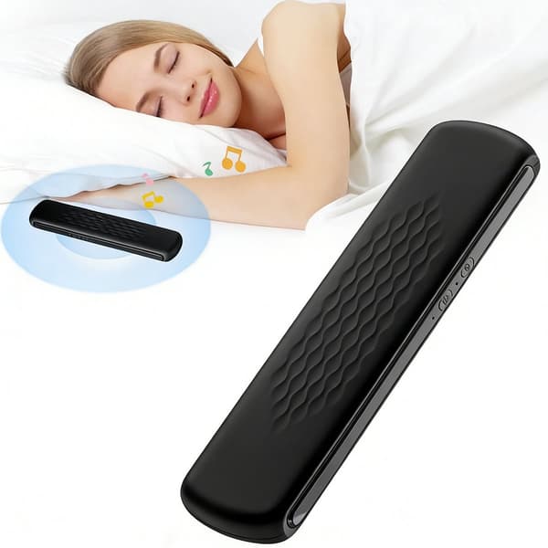 Sovespeaker under pude Bluetooth Bone Conduction Speaker med hvid støj-timer 20 timers spilletid til søvnmeditation Sort