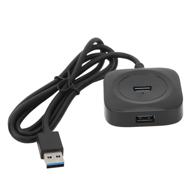 USB 3.0 Hub Svart Høy strømforsyning 4 porter samtidig bruk Stabil Langvarig for underholdning Kontor