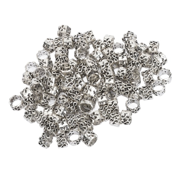 100 st metall skäggpärlor S form uråldrig silver dreadlock dekoration pärla för hår flätning DIY smycken