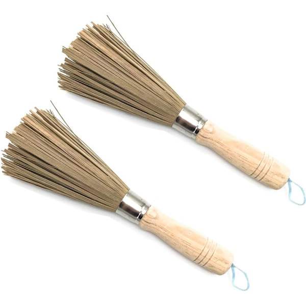 Bambu Wok-harja, Puhdistusharja, Bambukeittiövälineiden Puhdistusharja Kotikeittiöille, Ravintoloille, Puhdistustyökalut Brown