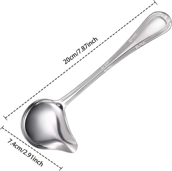 Lille øse sovseske ske 18/10 rustfrit stål sovseske sovseske til ske saucer og saucer (2 stykker)