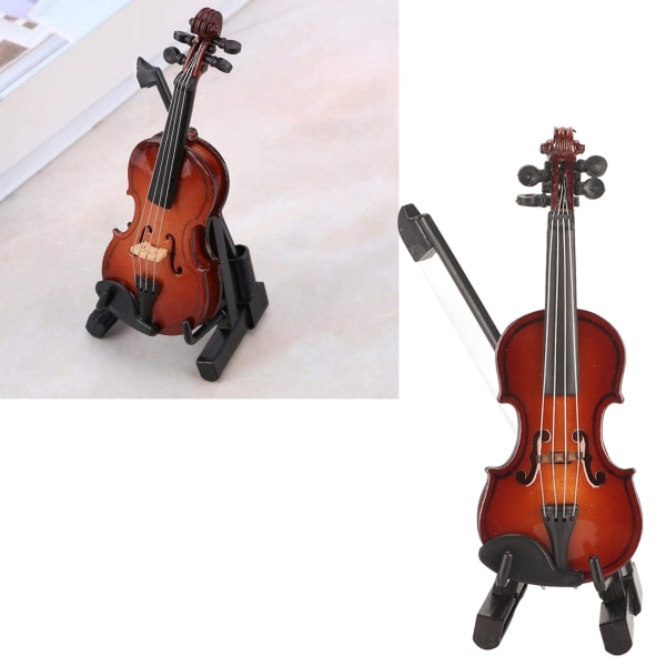 8 cm tre miniatyr fiolin mini musikkinstrument for hjemmekontor dekor bursdagsgave