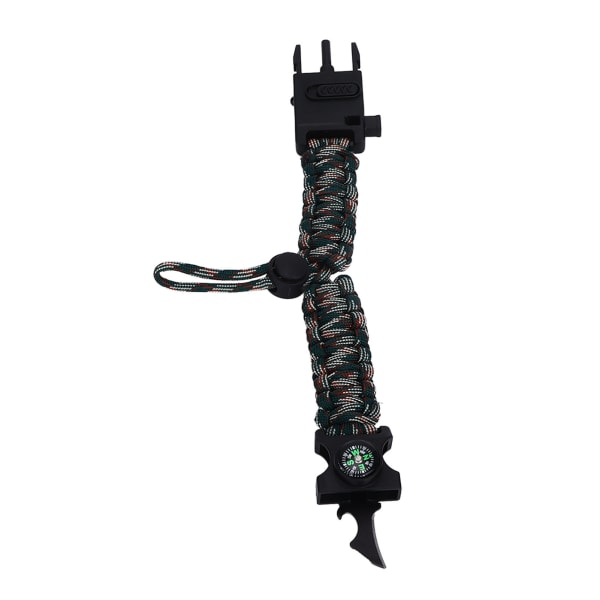 Paracord Armband Justerbart Emergency Survival Armband Gear 5 i 1 Multi för Wilderness Adventure Army Green Camouflage
