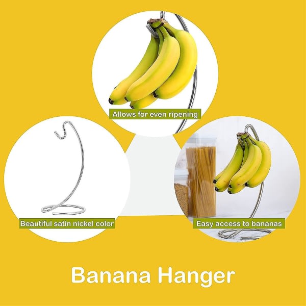 Bananhållare Modern Bananhängare Trädställ Krok kompatibel med köksbänkskiva