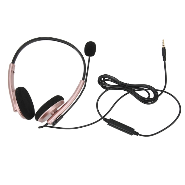Call Center Headset Monikäyttöinen Tyylikäs Melua Vaimentava HD Puhelun Kuulonsuojaimet Puhelinkuulokkeet Rose Gold Single 3,5mm