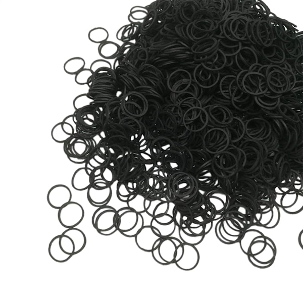 Mini elastikker, bløde elastiske bånd, (1000 styk, sorte)