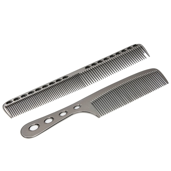 Bärbara hårkammar i rostfritt stål Salon Anti&#8209;Static Styling Kam Frisörverktyg (svart)