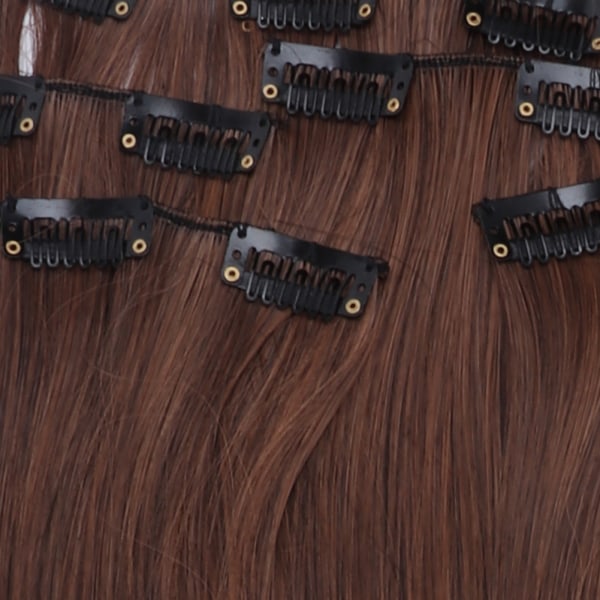 6 stk Kvinder lige hårforlænger paryksæt 16 klips Syntetisk hårstykke stylingværktøj 02#