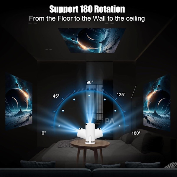 5G 4K Projektor Smart HD LED WiFi Bluetooth HDMI. USB Android Hemmabio - PA