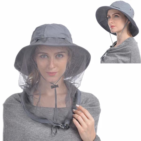 Hoved Mesh Hat, Jakthatt Solhat Bucket Hat med Skjult Mesh, Solhat