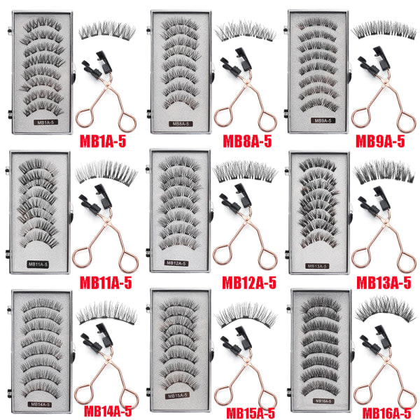 Magnetiska ögonfransar med applikator - Inga lim behövs - Ögonfransar MB14A-5