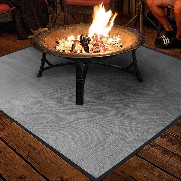 Grillunderlägg Glasfibermatta Brandsäker Eldstad Silver M m