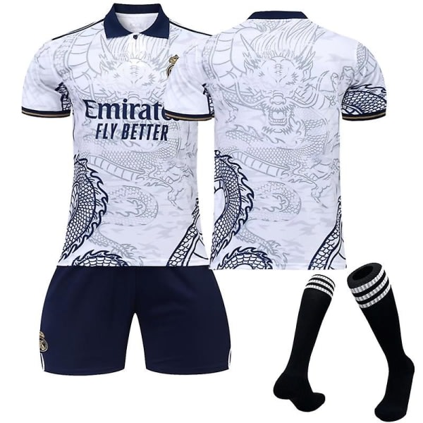 Sæson 22-23 Real Madrid Dragon Pattern Fodboldtrøje Unnumbered L