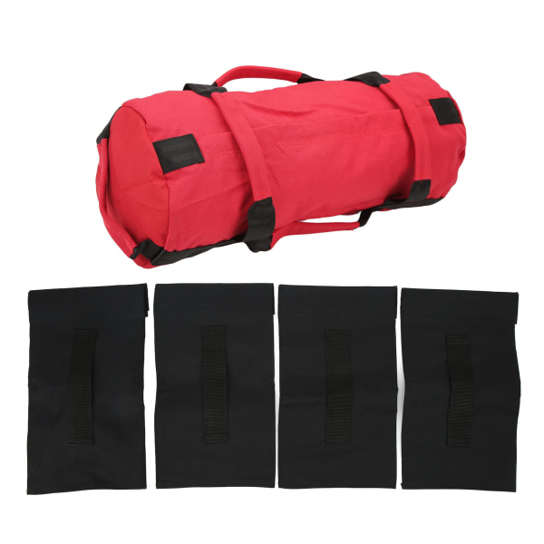 Træningssandtaske Oxford stof 6 håndtag Nem justering Multi Purpose Fitness vægttaske med påfyldningsposer til indendørs gym Rød