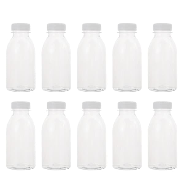 10 st dricksflaskor, plastflaskor för drycker, återanvändbara vattenflaskor - PP-material, hög temperaturbeständighet