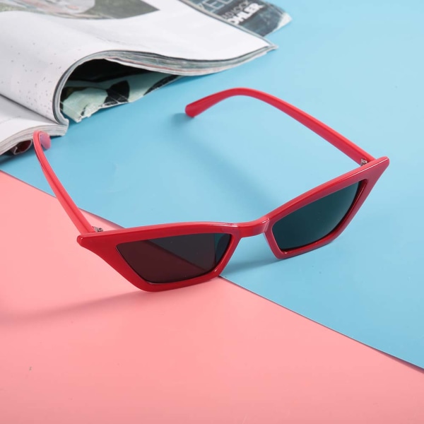 Moderigtige vintage-stil slidbestandige solbriller Eyewear Solbriller til kvinder (rød grå)