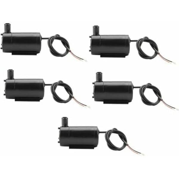 5 st mini vattenpump, 3W 220V DC 3V-5V dränkbar plastpump för akvariefontän