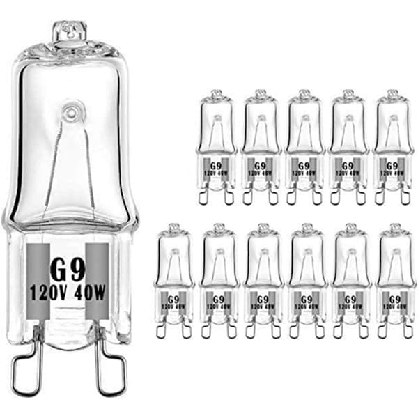12 stk G9 Halogenlamper G9 Lyspære（PA）