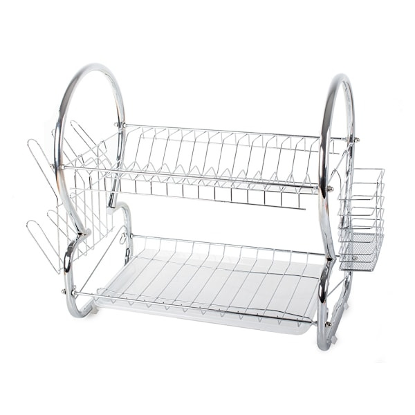 Two-Tier Dish Rack - Dish Drying Rack with Drainboard