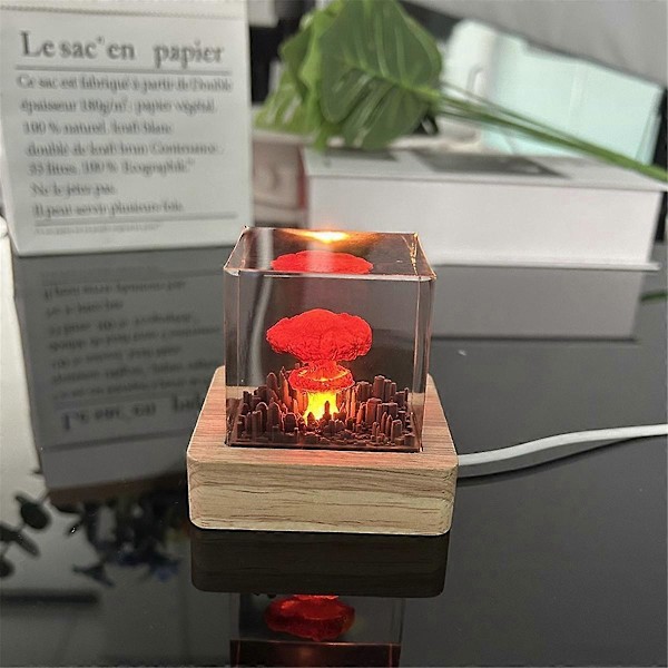 Svampmoln Nukleär Explosion Lampa, Atombombsmodell Atmosfärlampa Dekorationsgåvor för Barn.pa