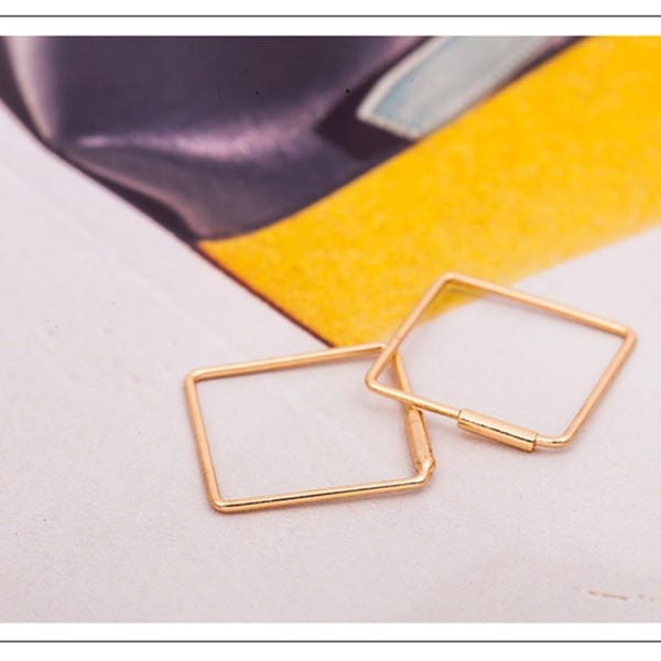 Stilfulde kvinder pige geometriske firkantede øreringe ørestikker drop smykker tilbehør (#1)