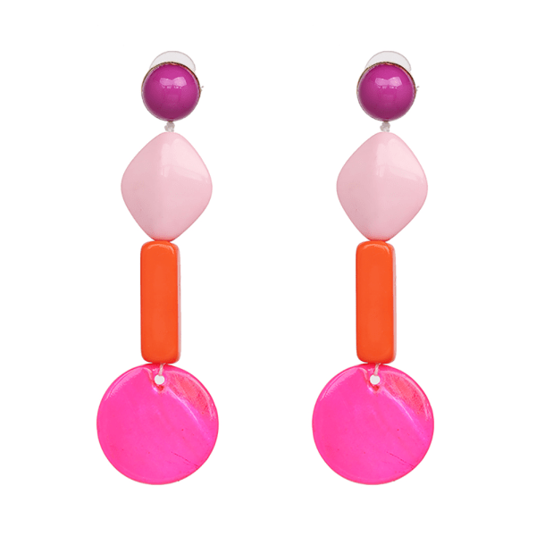 Mode akryl örhängen Snygga söta färgglada eardrop smycken tillbehör present (rosa)