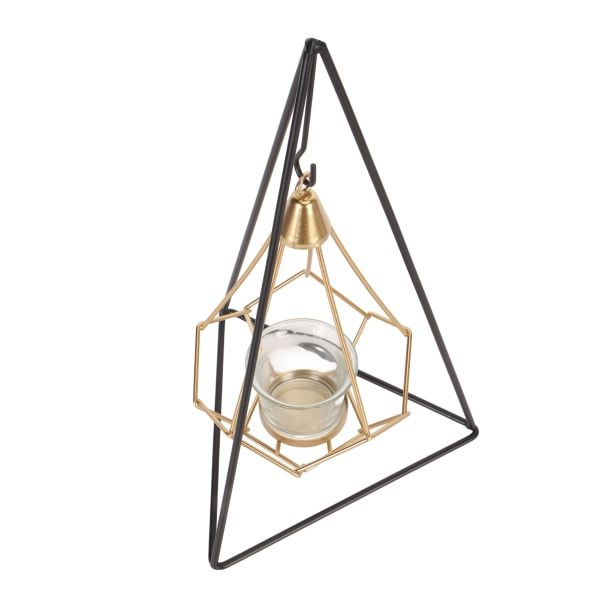 Geometrinen teevalon kynttilänjalka Riippuva metallinen teevalokynttilänjalka Votive-lasilla ja näyttötelineellä